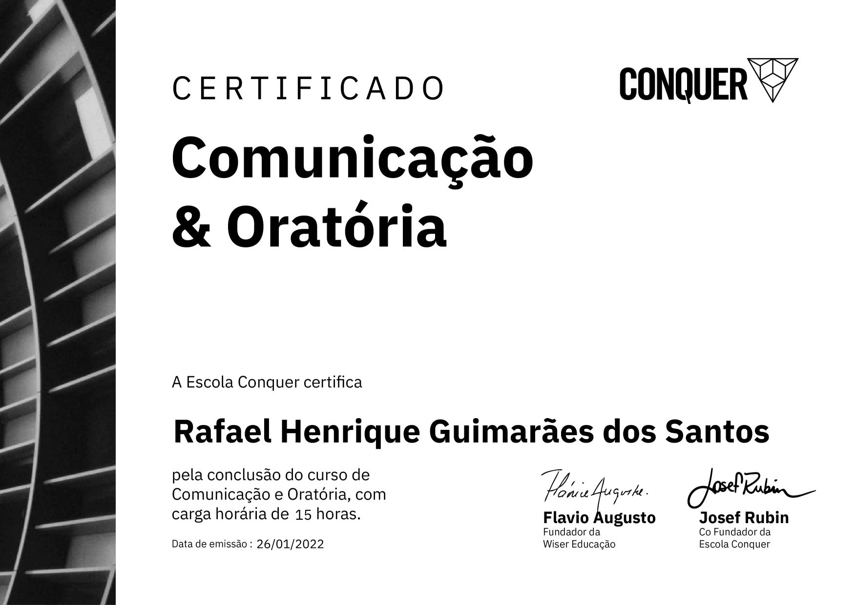 Certificado de Comunicação e Oratória - Destravando a sua comunicação